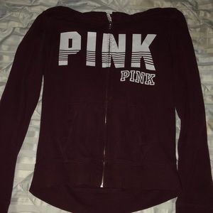 PINK maroon zip up sweatshirt